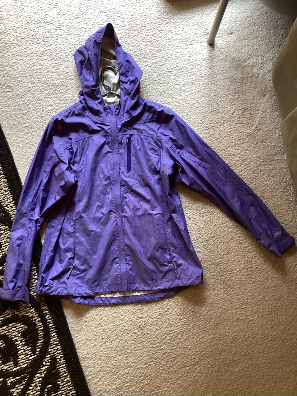 Women's Lightweight Purple Hooded Rain Jacket